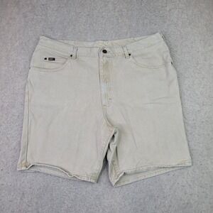 Vintage LEE Denim Shorts Mens 42 Tan Khaki Chino 8" Inseam Workwear